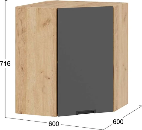 Шкаф навесной для кухни ТриЯ Гренада 1В6У угловой с одной дверью