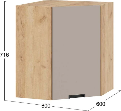 Шкаф навесной для кухни ТриЯ Гренада 1В6У угловой с одной дверью