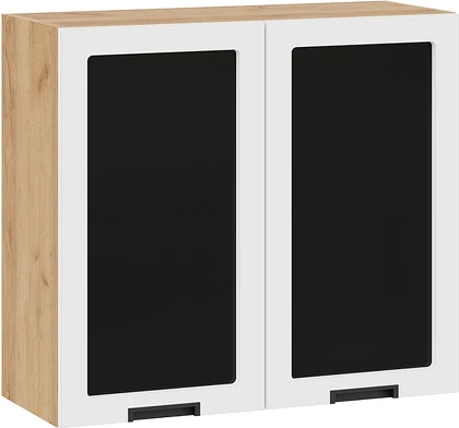 Шкаф навесной для кухни ТриЯ Гренада 1В8С с двумя дверями со стеклом - фото