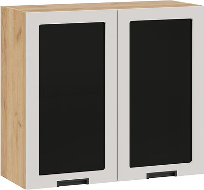 Шкаф навесной для кухни ТриЯ Гренада 1В8С с двумя дверями со стеклом - фото