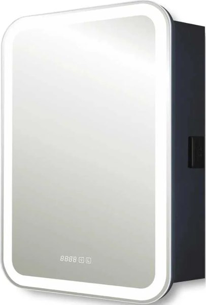 Шкаф с зеркалом для ванной Silver Mirrors Фиджи Black 60 / LED-00002724 - фото