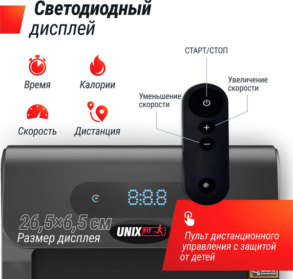 Электрическая беговая дорожка UNIX Fit R-250R / TDR250R
