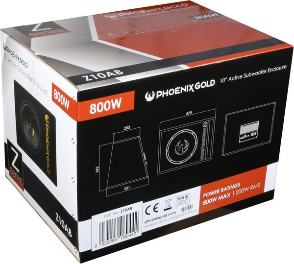Корпусной активный сабвуфер Phoenix Gold Z10AB