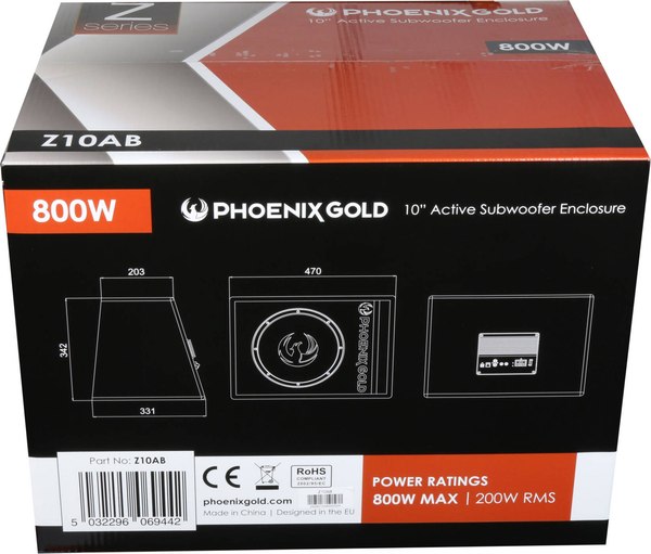 Корпусной активный сабвуфер Phoenix Gold Z10AB