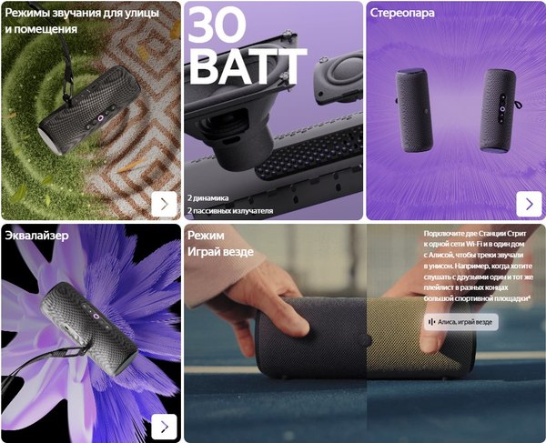 Умная портативная колонка Яндекс Станция Стрит YNDX-00030BLK