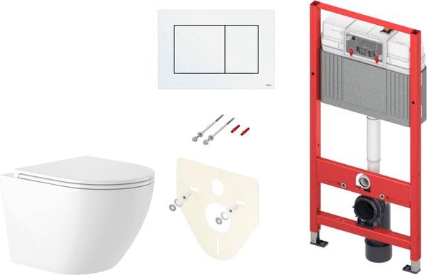 Унитаз подвесной с инсталляцией Saniteco KW-9003W Rimles + TECE Kit 9400413 - фото