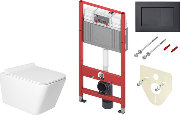 Унитаз подвесной с инсталляцией Saniteco KW-9004W + TECE 9400414 - фото