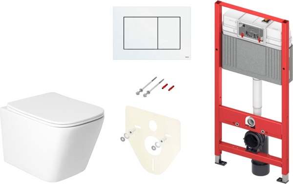 Унитаз подвесной с инсталляцией Saniteco KW-9004WS + TECE Kit 9400413 - фото