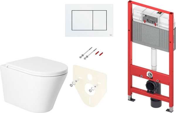 Унитаз подвесной с инсталляцией Saniteco KW-9005W + TECE Kit 9400413 - фото