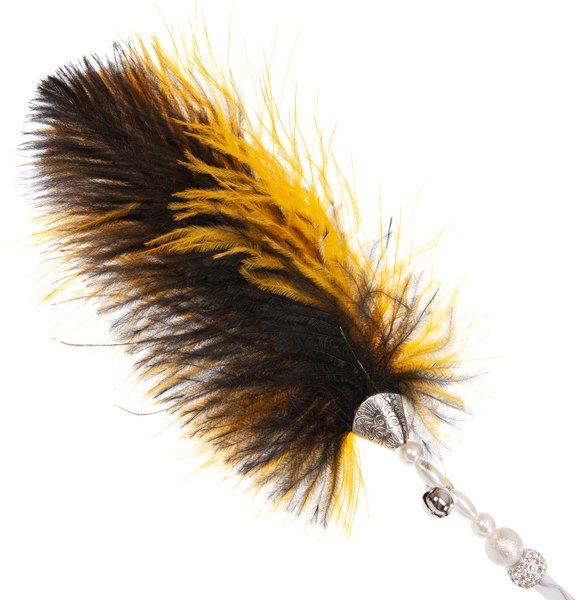 Игрушка для кошек ZooZooZoo Удочка-дразнилка Перо павлина / HM-15