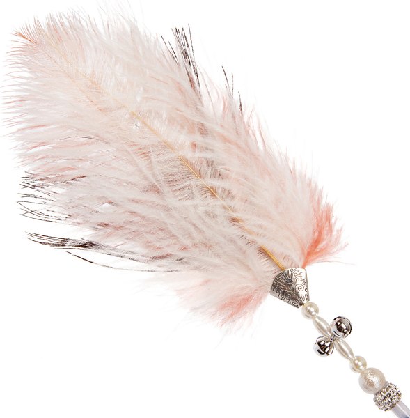 Игрушка для кошек ZooZooZoo Удочка-дразнилка Перо павлина / HM-15