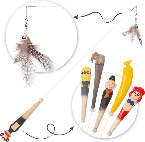 Игрушка для кошек ZooZooZoo Удочка-дразнилка Перышки / YM-31