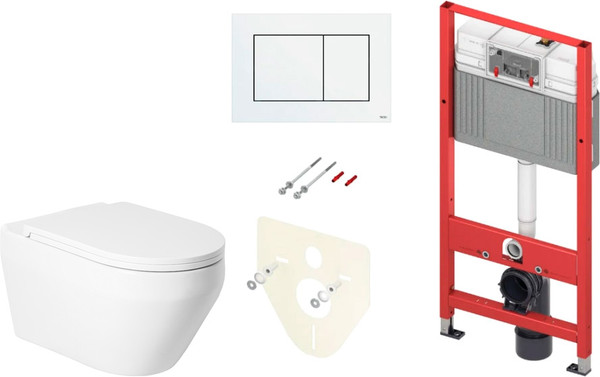 Унитаз подвесной с инсталляцией Saniteco KW-9009W + TECE Kit 9400413 - фото