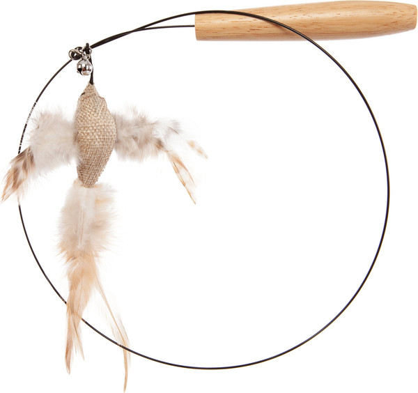 Игрушка для кошек ZooZooZoo Удочка-дразнилка Птичка с колокольчиком / HM-40 - фото