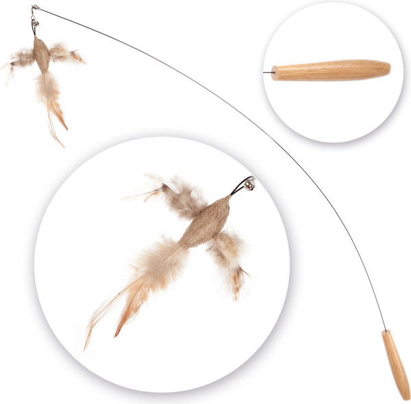 Игрушка для кошек ZooZooZoo Удочка-дразнилка Птичка с колокольчиком / HM-40