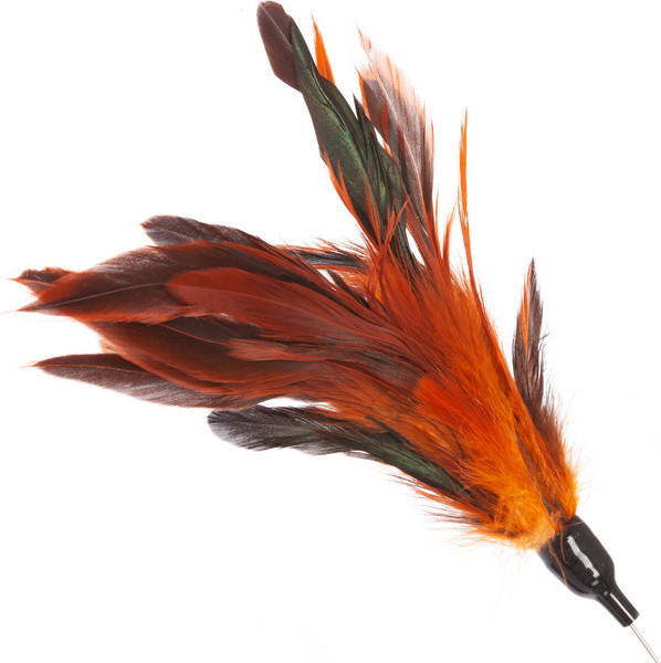 Игрушка для кошек ZooZooZoo Удочка-дразнилка Цветные перья / YM-04