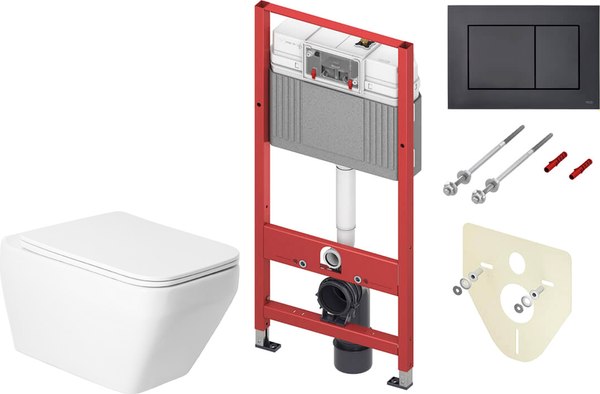 Унитаз подвесной с инсталляцией Saniteco KW-9010W + TECE 9400414 - фото