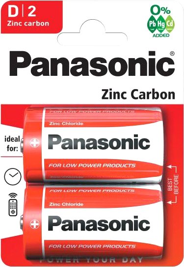 Комплект батареек Panasonic Zinc Carbon R20 BL2 24/120 - фото