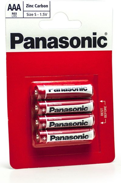 Комплект батареек Panasonic Zinc Carbon R03 BL4 48/240