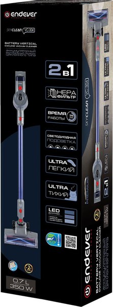 Вертикальный пылесос Endever SkyClean VC-304 (темно-синий/серый)