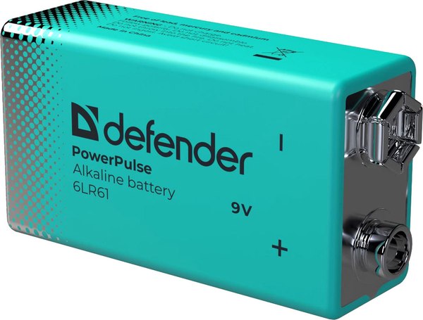 Батарейка Defender PowerPulse 6LR61-1BL 9V / 56261 - фото