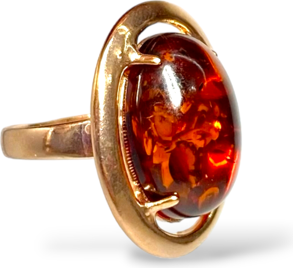 Кольцо Wolves Янтарь с каемкой 1625