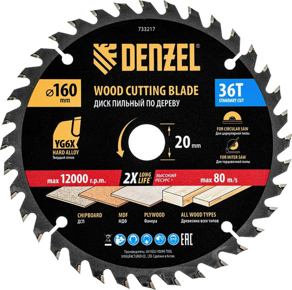Пильный диск Denzel 733217 - фото
