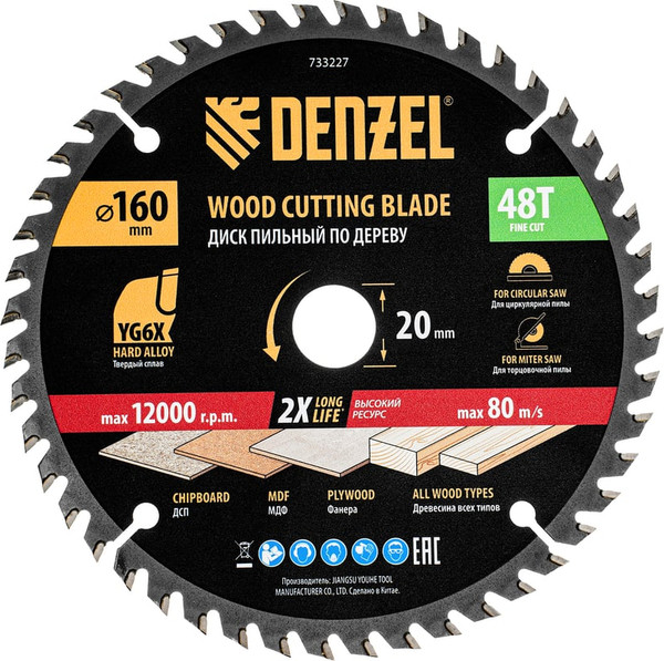 Пильный диск Denzel 733227 - фото