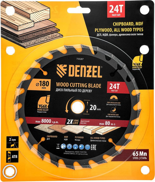 Пильный диск Denzel 733287