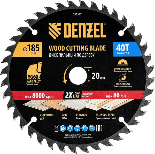 Пильный диск Denzel 733317 - фото