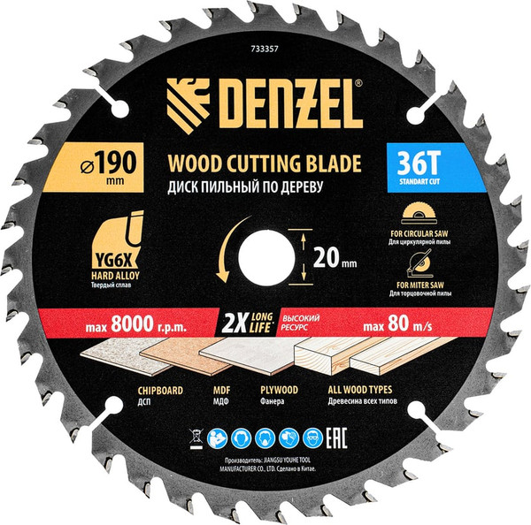 Пильный диск Denzel 733357 - фото