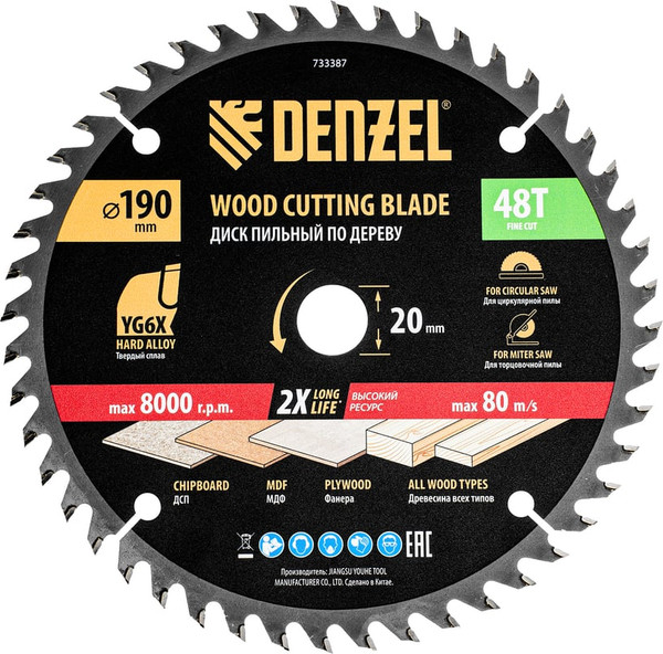 Пильный диск Denzel 733387 - фото
