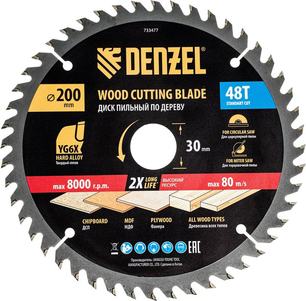 Пильный диск Denzel 733477 - фото