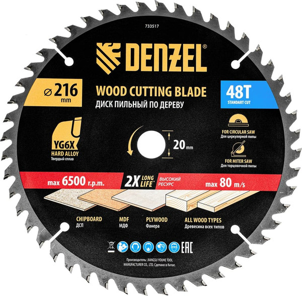 Пильный диск Denzel 733517 - фото