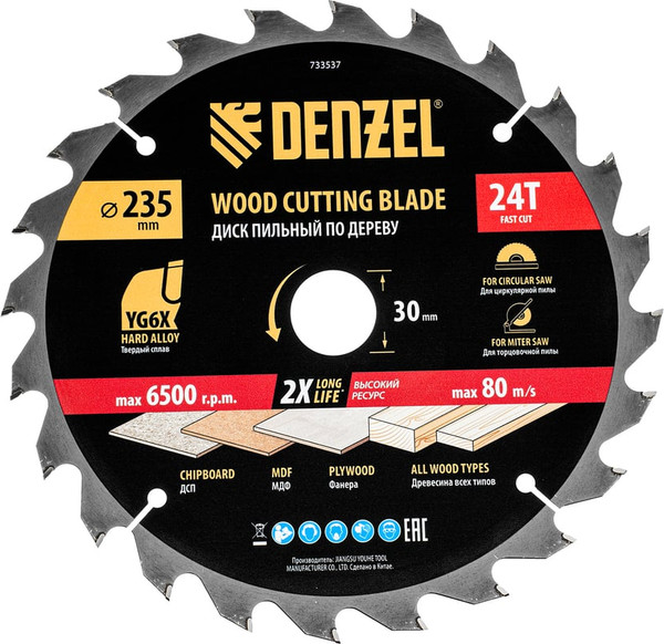 Пильный диск Denzel 733537 - фото
