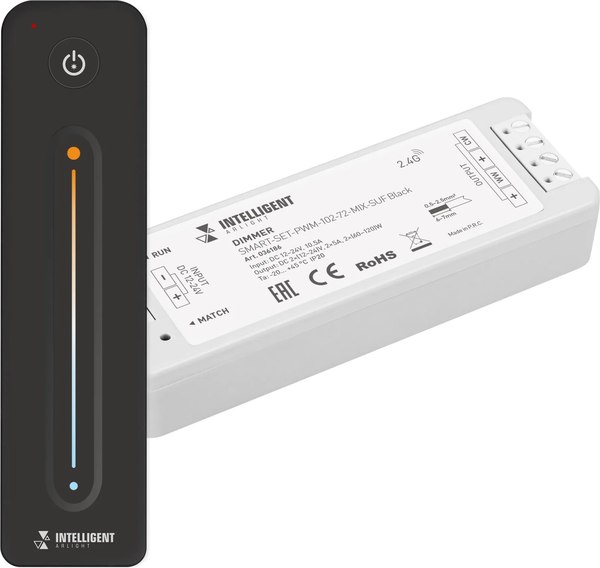 Диммер для светодиодной ленты Arlight Intelligent SMART-SET-PWM-102-72-MIX-SUF Black / 036186 - фото