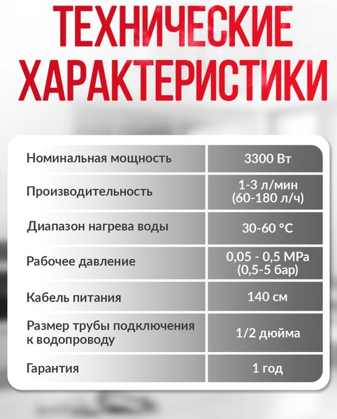 Проточный водонагреватель Atlanta ATH-7445 (серый)