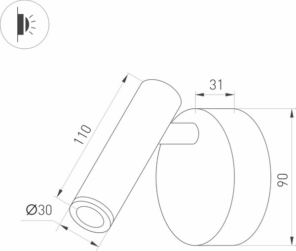 Спот Arlight SP-BED-NB-R90-3W Warm3000 NI 20deg / 034074