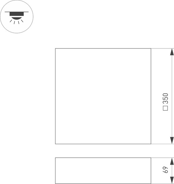 Потолочный светильник Arlight SP-QUADRO-S350x350-30W Day4000 WH 120deg / 034790
