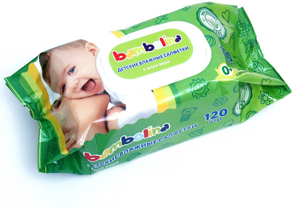 Влажные салфетки детские Bambolina С клапаном