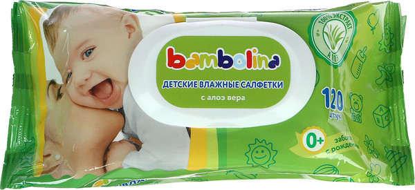 Влажные салфетки детские Bambolina С клапаном