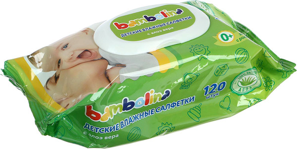 Влажные салфетки детские Bambolina С клапаном