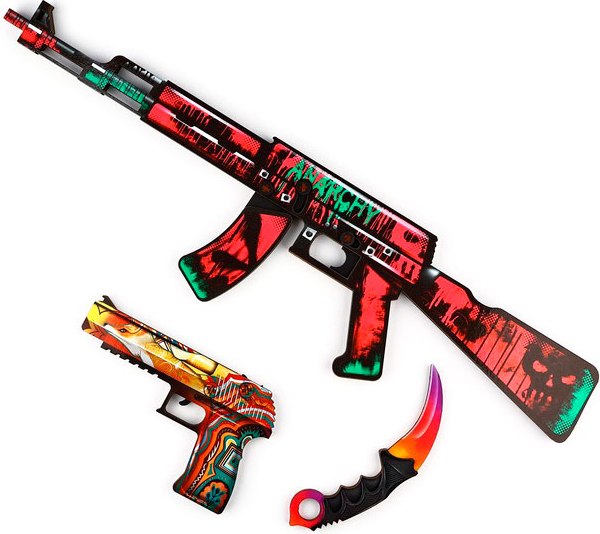 Набор игрушечного оружия Sima-Land Яркий. Автомат, пистолет, керамбит / 9911034 - фото