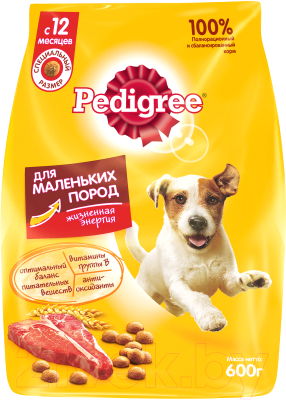 Сухой корм для собак Pedigree C говядиной и рисом с овощами для маленьких пород - фото