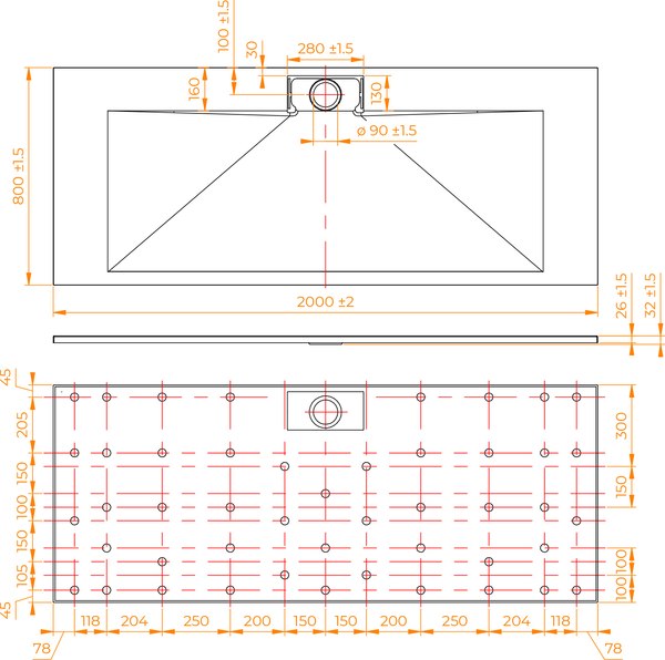 Душевой поддон RGW TKS-W / 553802820-01