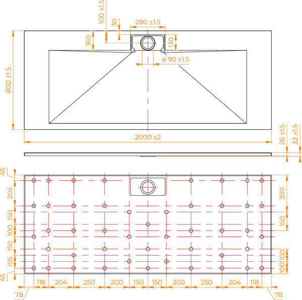 Душевой поддон RGW TKS-Gr / 553802820-12