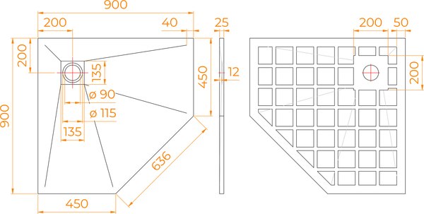 Душевой поддон RGW Stone Tray-G 14155099-02-11