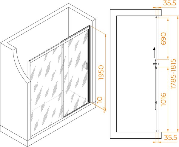 Душевая дверь RGW PA-017B R / 350801718-24