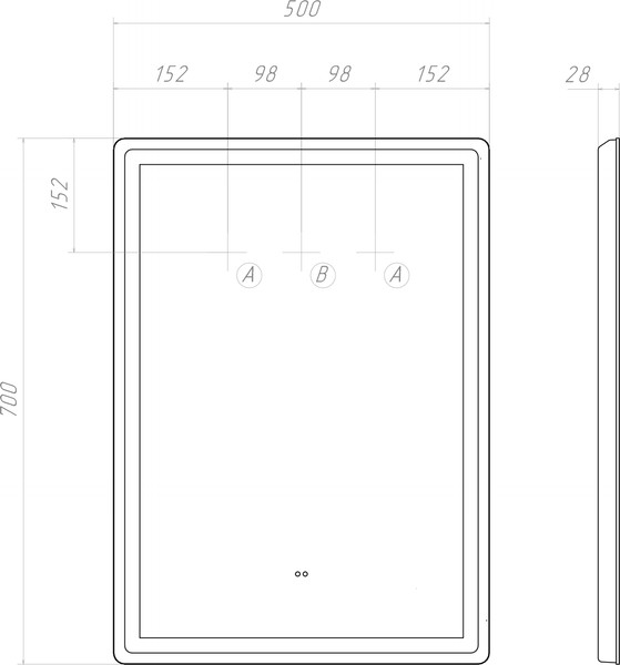 Зеркало Vigo Geometry Classic 500