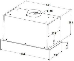 Вытяжка скрытая ZORG Neve 1260 60 S-GC